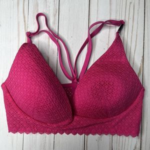 Victorias Secret 32C Bra Pink Body By Victoria Lightly Lined Plunge Wireless